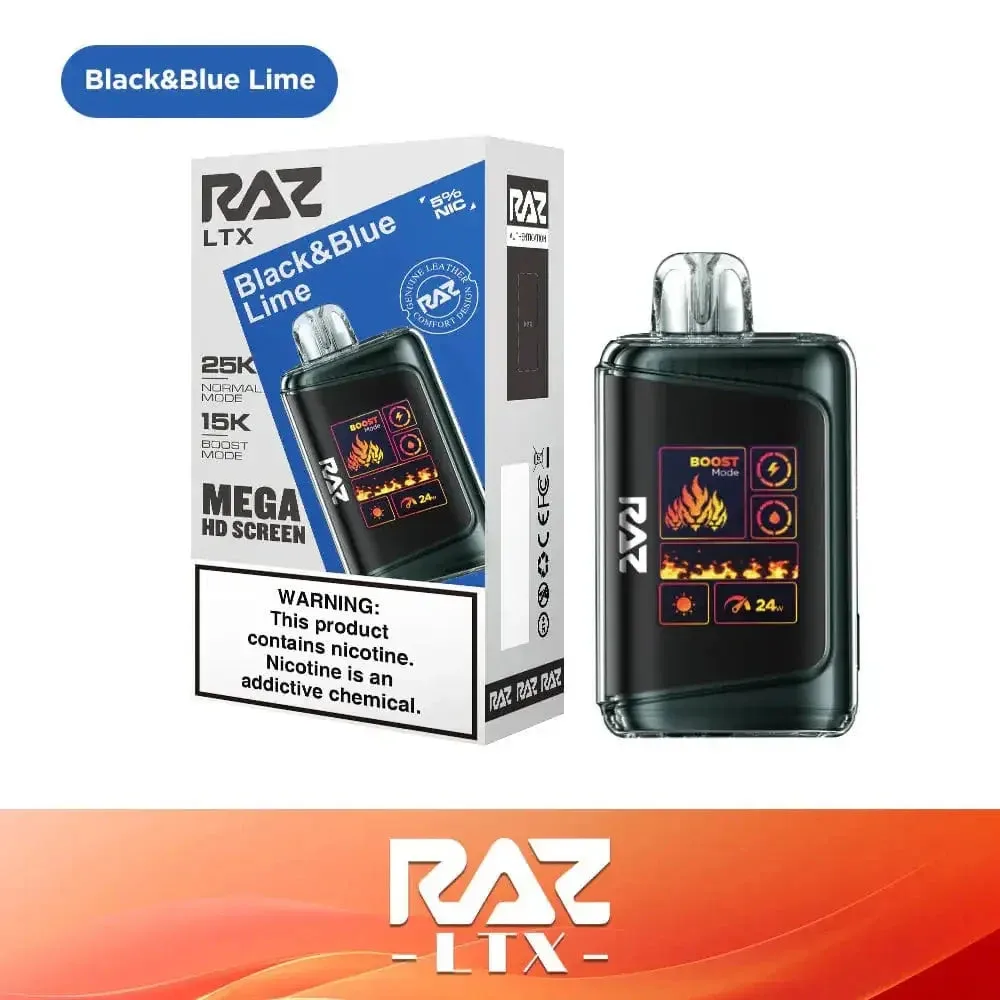Black & Blue Lime - RAZ LTX DC25000 Disposable Vape