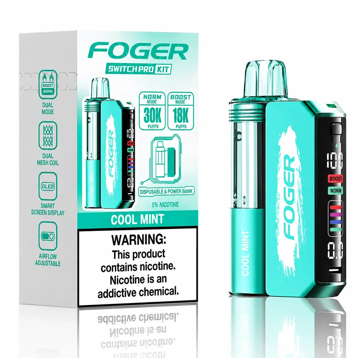 Cool Mint - Foger Switch Pro 30K Disposable Kit