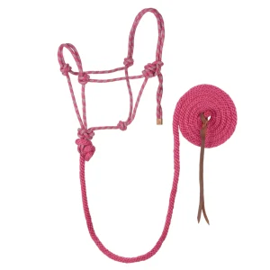 Diamond Braid Reflective Rope Halter with 10' Lead
