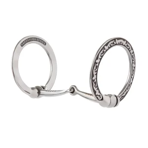 Floral Engraving with Black Accents, 5" Snaffle Mouth