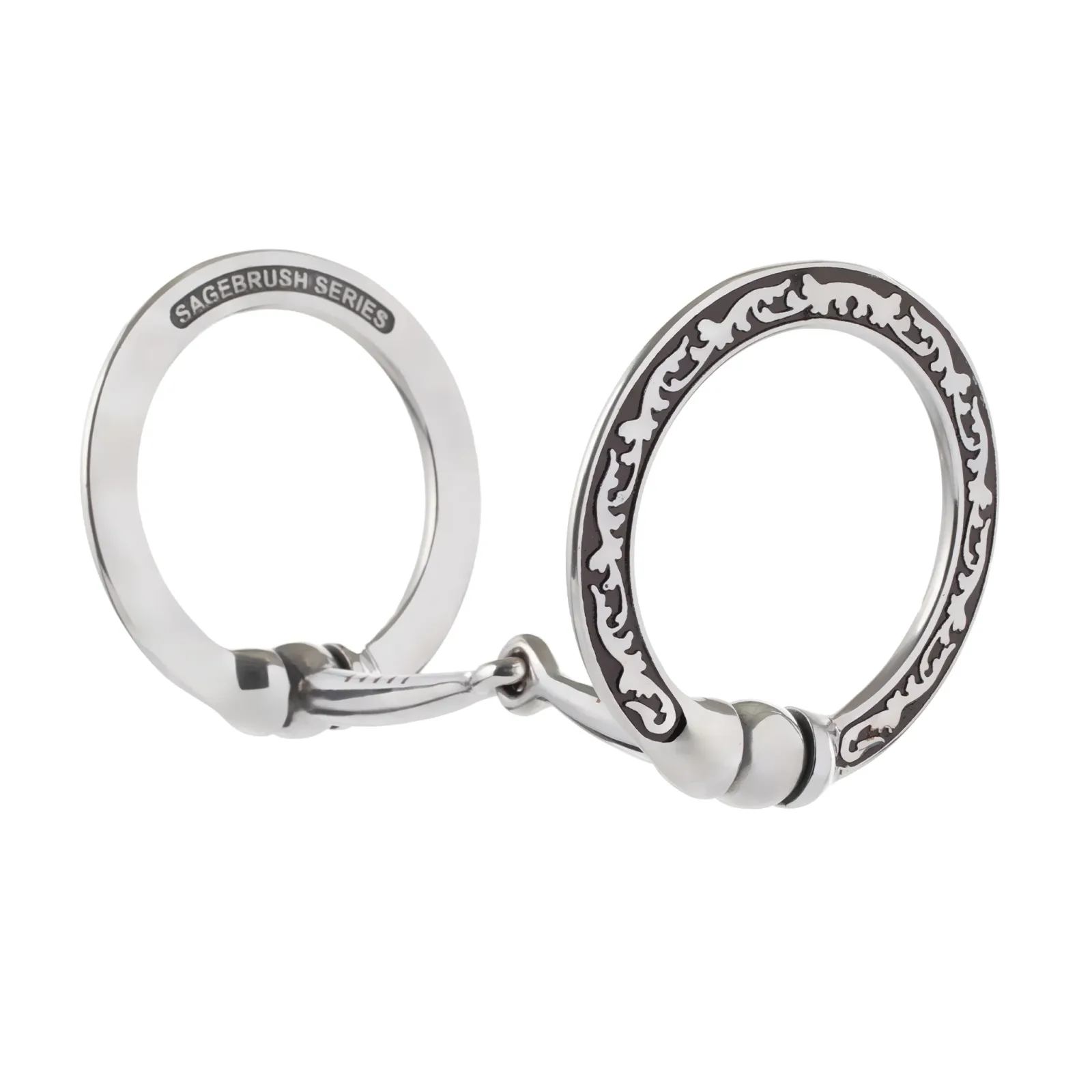 Floral Engraving with Black Accents, 5" Snaffle Mouth - Image 2