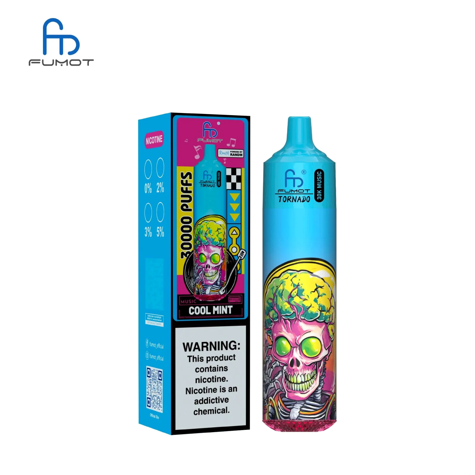 FUMOT Tornado 30k Puff Music Vape Rechargeable Stylish Design for European Markets