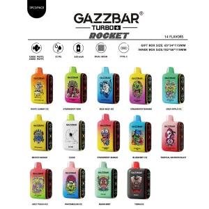 Gazzbar Rocket 20000 Puffs Vape – Rechargeable | 22ml E-liquid | Smart Display