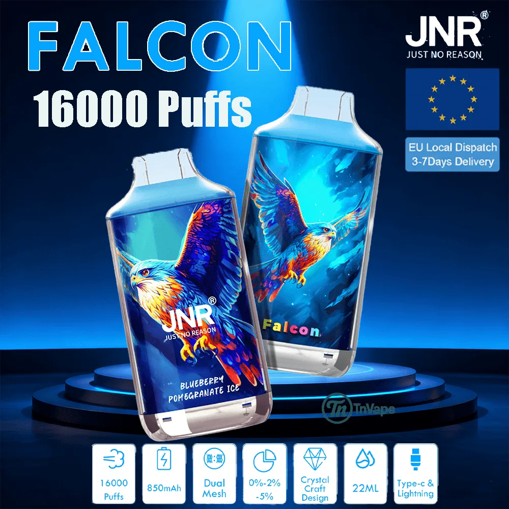 JNR Falcon 16000 Disposable Vape 16000 Puffs 22mL Dual Mesh Rechargeable- EU WAREHOUSE