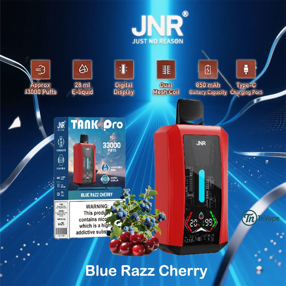 JNR TANK PRO – 33,000 Puffs | Powerful Dual Mesh Coil Vape with 850mAh Rechargeable Battery