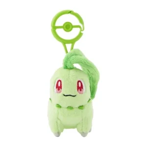 Pokemon Chikorita Mascot Plush Keychain with Carabiner Clip