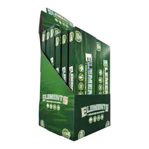 Elements Green Unbleached 20ct King Size Cones Case
