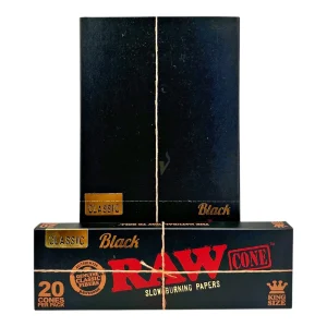 Raw Black King Size 20ct Cones 12 Pack