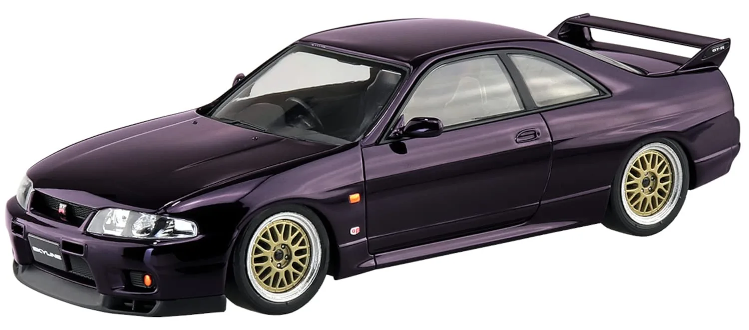 Qingdao Aoshima 1/32 Snap Kit Nissan R33 Skyline GT-R Midnight Purple Model