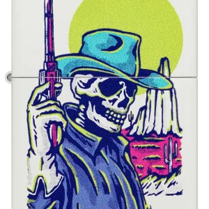 Zippo Lighter - Neon Wild West Skeleton