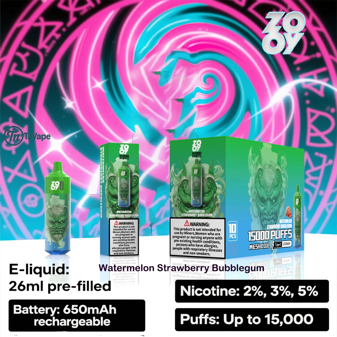 ZOOY KING 15000 Disposable Vape with 15000 Puffs and Rich Flavors - Image 2