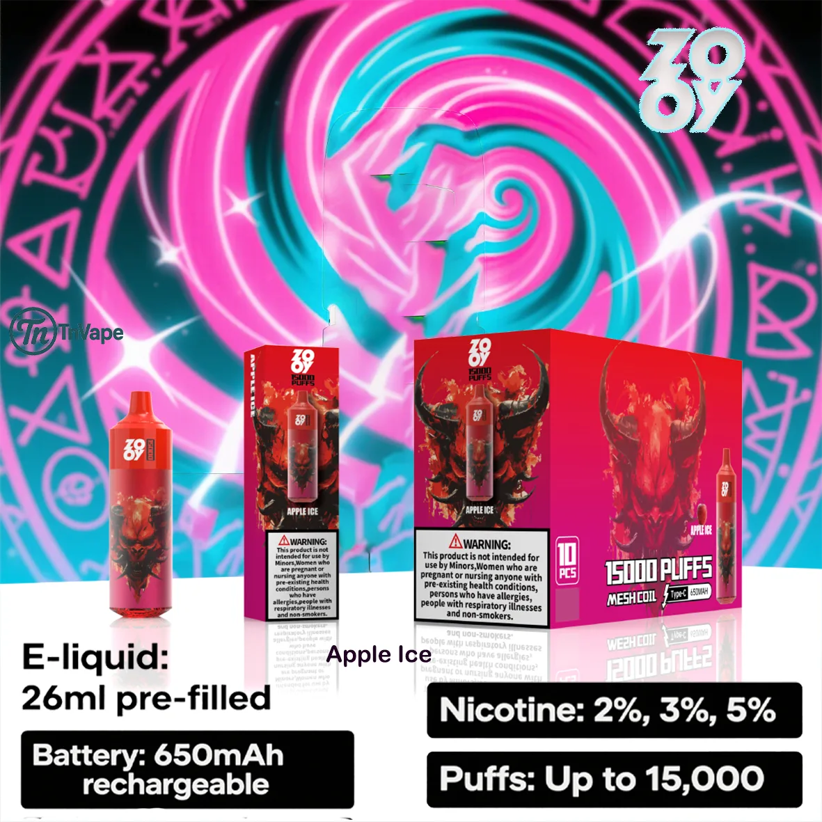 ZOOY KING 15000 Disposable Vape with 15000 Puffs and Rich Flavors